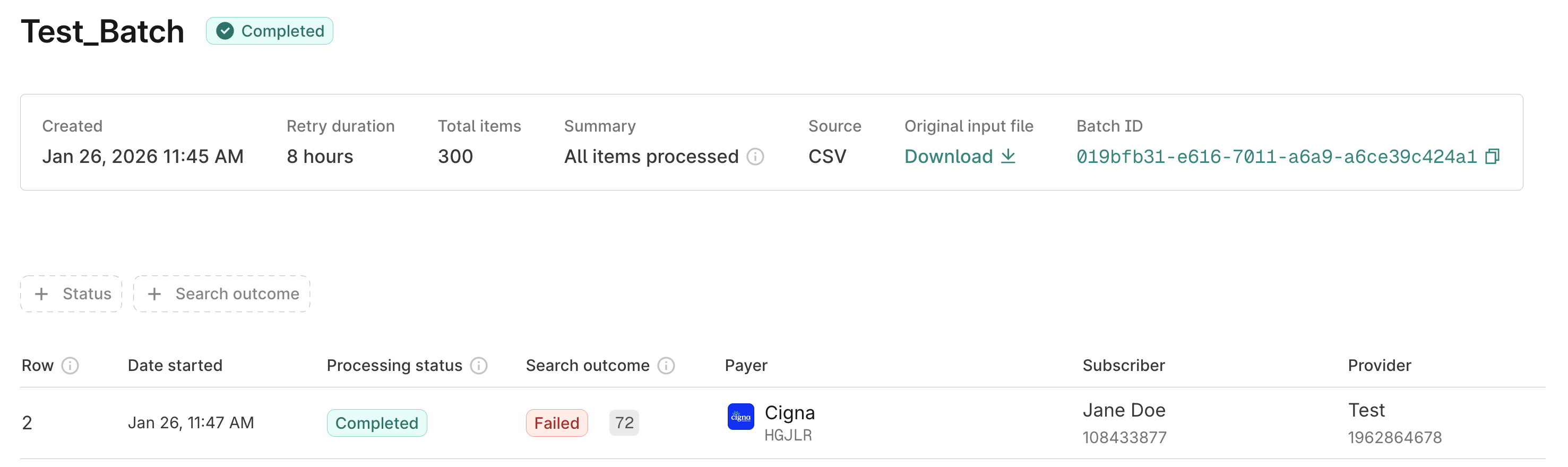 Batch checks UI statuses